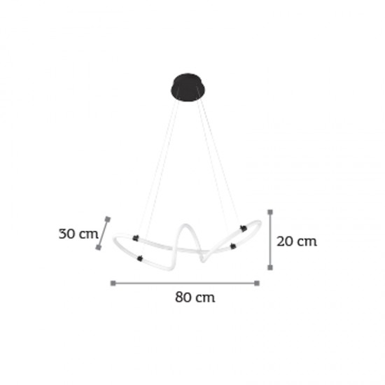 InLight Κρεμαστό φωτιστικό από μαύρο μέταλλο και σωλήνα PVC (6022)