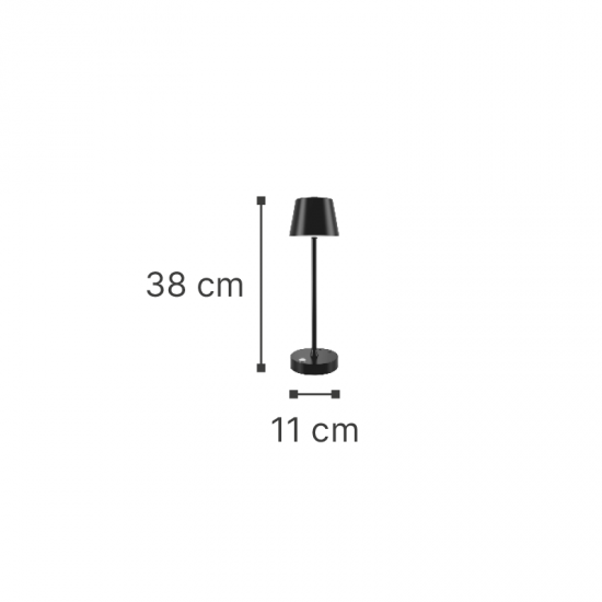 InLight Tahoe Rechargeable Table Lamp Black CCT TOUCH (80100210)