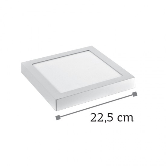 LED Mounted Panel 20watt Τετράγωνο 3000K Θερμό Λευκό (2.20.03.1)