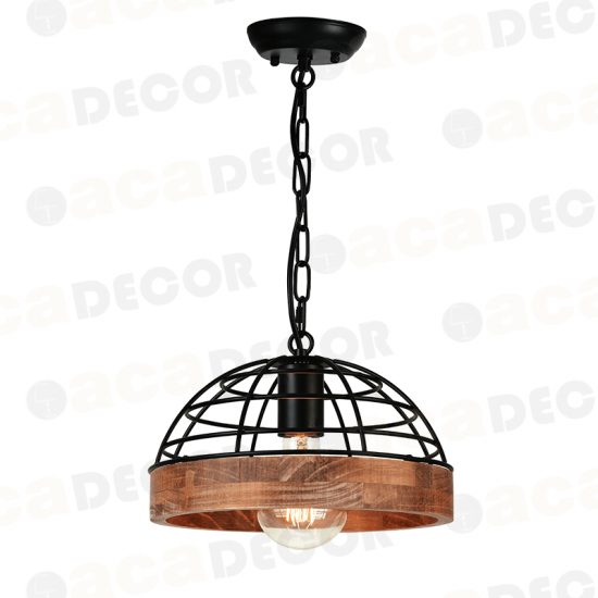 ^ΚΡΕΜΑΣΤΟ Φ/Σ 1ΧΕ27 ΞΥΛΟ+ΜΑΥΡΟ ΜΕΤΑΛΛΟ D26XH120CM TESLA ^ΚΡΕΜΑΣΤΟ Φ/Σ 1ΧΕ27 ΞΥΛΟ+ΜΑΥΡΟ ΜΕΤΑΛΛΟ D26XH120CM TESLA