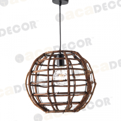 ^ΚΡΕΜΑΣΤΟ Φ/Σ 1ΧΕ27 ΞΥΛΟ & ΜΑΥΡΟ ΜΕΤΑΛΛΟ Φ38ΧΗ120CM ZULU