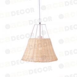 ^ΚΡΕΜΑΣΤΟ Φ/Σ 1ΧΕ27 ΡΑΤΑΝ+ΛΕΥΚΟ ΜΕΤΑΛΛΟ D30XH120CM ZORBAS
