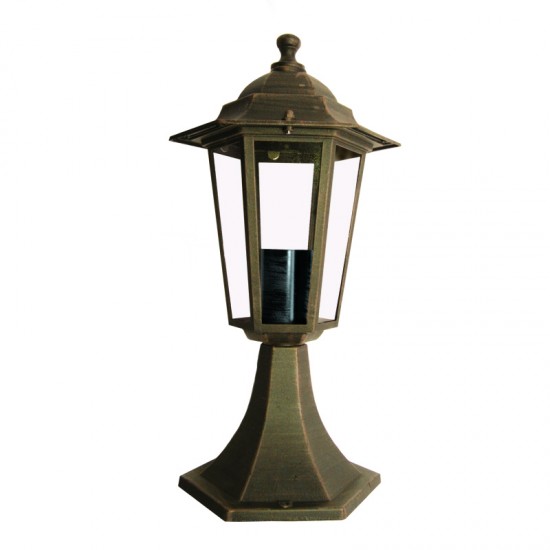 LATERN HEXAGON RUST E27 BASE