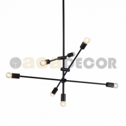 ΚΡΕΜΑΣΤΟ Φ/Σ 7ΧΕ27 ΜΕΤΑΛΛΙΚΟ ΜΑΥΡΟ Φ80ΧΗ130CM LUTHER