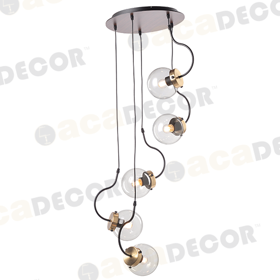 ^ΚΡΕΜΑΣΤΟ Φ/Σ 5ΧΕ27 ΓΥΑΛΙ+ΜΕΤΑΛΛΟ+MDF Φ50ΧΗ120CM PUEBLOS ^ΚΡΕΜΑΣΤΟ Φ/Σ 5ΧΕ27 ΓΥΑΛΙ+ΜΕΤΑΛΛΟ+MDF Φ50ΧΗ120CM PUEBLOS