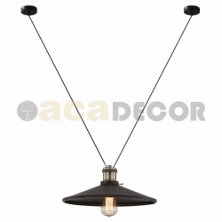 ΚΑΜΠΑΝΑ ΜΕΤΑΛΛΙΚΗ ΜΑΥΡΗ 1ΧE27 2ΒΑΣΕΩΝ Φ36CM HIPPOLYTE