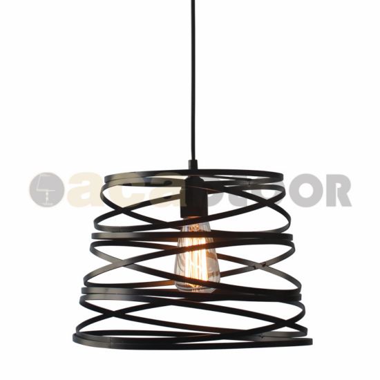ΜΕΤΑΛΛΙΚΟ Φ/Σ 1XE27 ΜΑΥΡΟ ΜΑΤ ΣΠΙΡΑΛ Φ25CM JAZZ ΜΕΤΑΛΛΙΚΟ Φ/Σ 1XE27 ΜΑΥΡΟ ΜΑΤ ΣΠΙΡΑΛ Φ25CM JAZZ