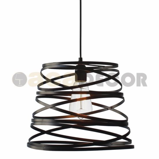ΜΕΤΑΛΛΙΚΟ Φ/Σ 1XE27 ΜΑΥΡΟ ΜΑΤ ΣΠΙΡΑΛ Φ40CM JAZZ ΜΕΤΑΛΛΙΚΟ Φ/Σ 1XE27 ΜΑΥΡΟ ΜΑΤ ΣΠΙΡΑΛ Φ40CM JAZZ