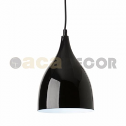 ΜΕΤΑΛΛΙΚΗ ΚΑΜΠΑΝΑ 1ΧΕ27 ΜΑΥΡΗ Φ17χΗ23cm ROXANNE