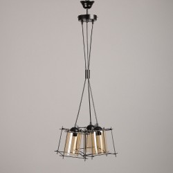 PDC 6300-3 BK ΚΡΕΜΑΣΤΟ ΠΟΛΥΦΩΤΟ ΦΩΤΙΣΤΙΚΟ ARLIGHT ΜΕ ΓΥΑΛΙ  ΜΕΛΙ (3 ΛΑΜΠΤΗΡΕΣ)