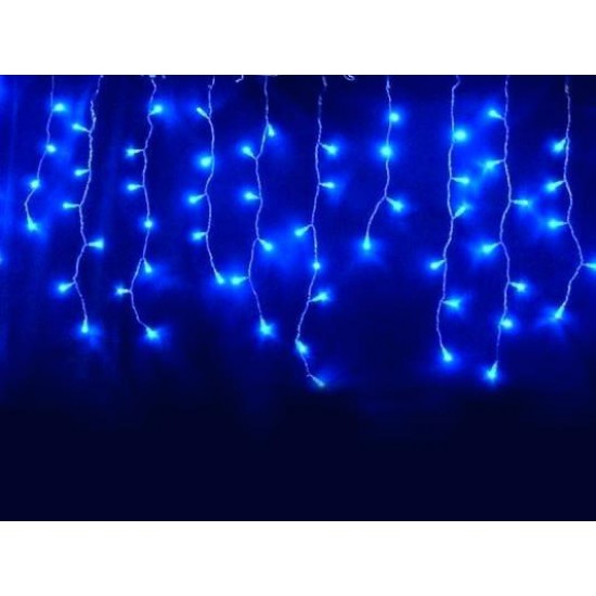 Κουρτίνα ασύμμετρη  LED 100L 5.5M ICECLE +επέκταση διάφανο καλ. ΜΠΛΕ