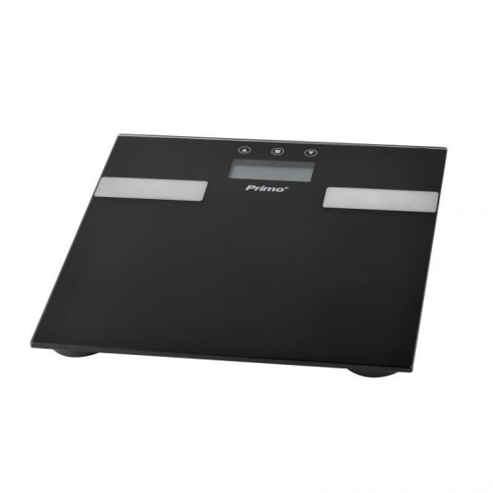 Ζυγαριά Σώματος Λιπομετρητής PRBS-40332 Primo 180Kg Υάλινη Μαύρη-Inox
